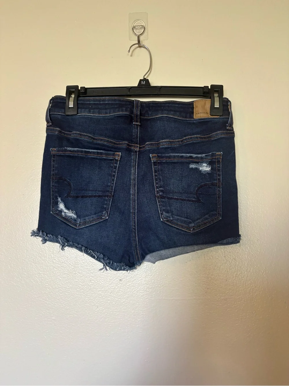 American Eagle Outfitters Dark Blue Ripped Denim Cutoff Shorts